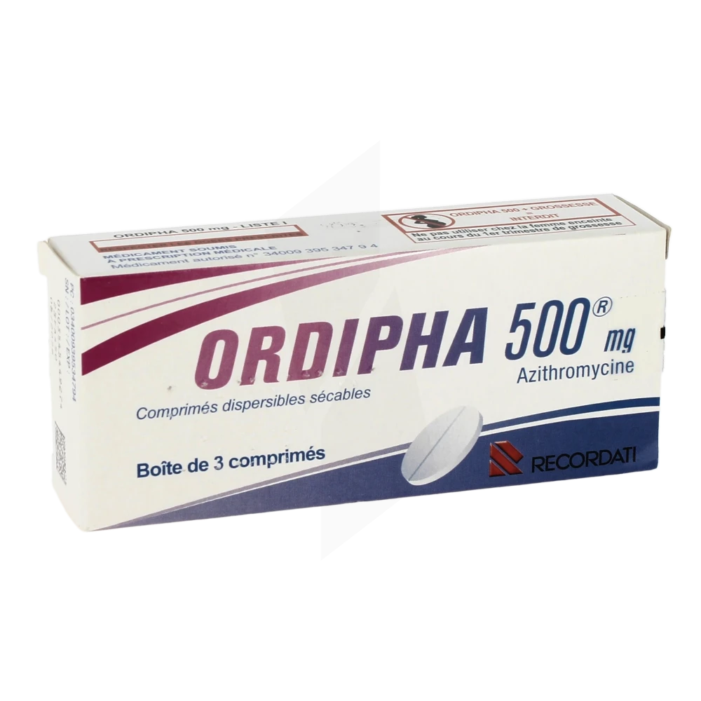 Ordipha 500 Mg, Comprimé Dispersible Sécable