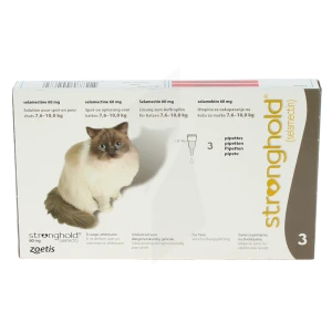 Stronghold 60 Mg Solution Externe Spot-on Chat 3pipettes/0,50ml