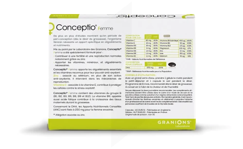 LABORATOIRE DES GRANIONS CONCEPTIO FEMME - 30 capsules + 30 gélules 