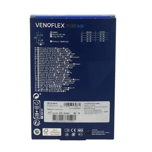 Venoflex Fast'air 2 Chaussette Homme Noir Taille 3n