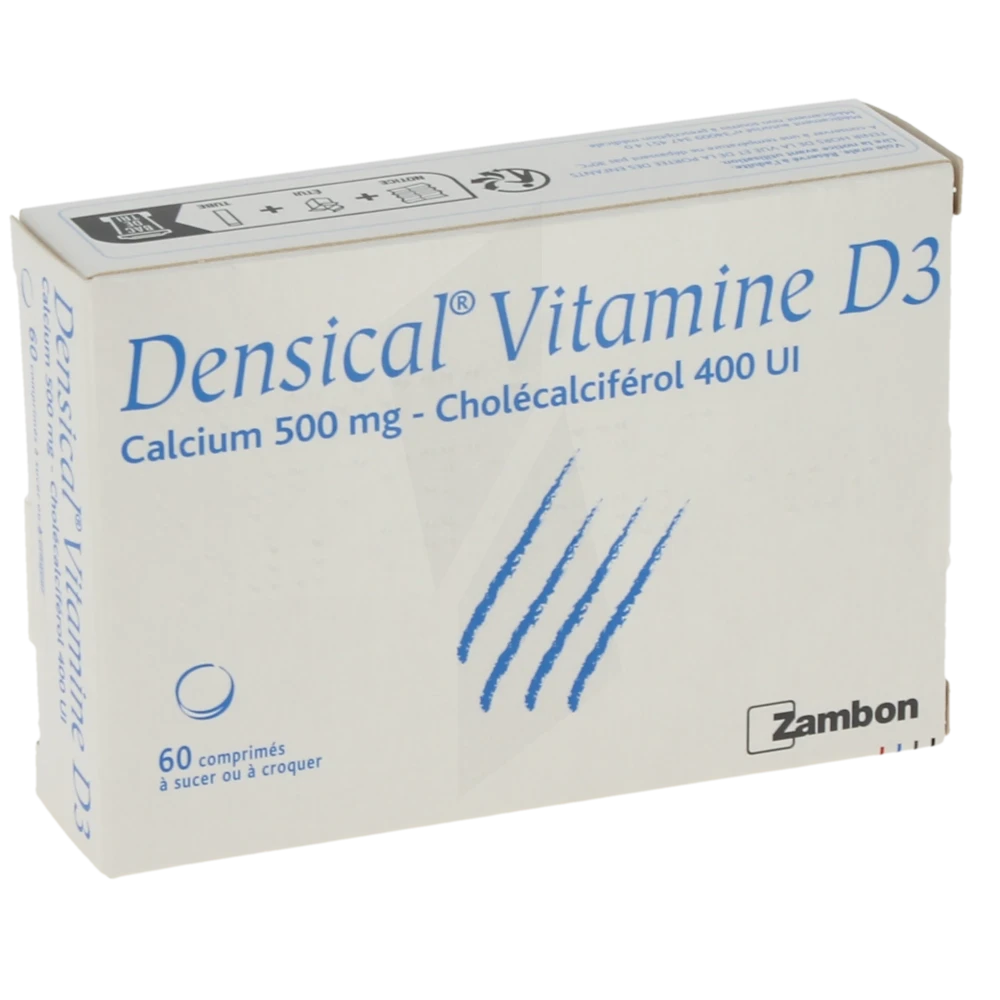 Densical Vitamine D3 500 Mg/400 Ui, Comprimé à Sucer Ou à Croquer