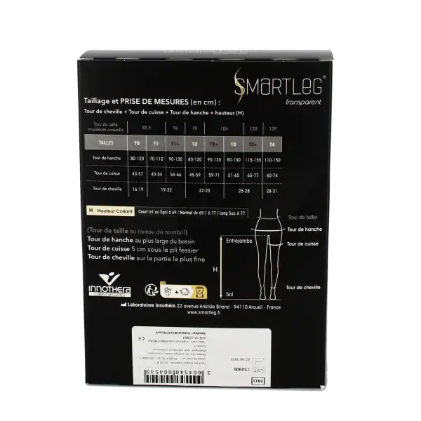 Smartleg® Transparent Classe Ii Collant Irrésistible (noir) Taille 1+ Normal Pied Fermé