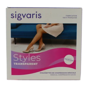 Sigvaris Styles Divin Eclat Transparent Chaussette Pied Ouvert Classe 2 Femme Beige 110 Normal S