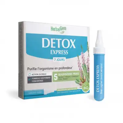 Herbalgem Détox Express Solution buvable Bio 7 Doses/10ml