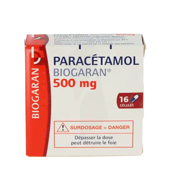 Paracetamol Biogaran 500 Mg, Gélule