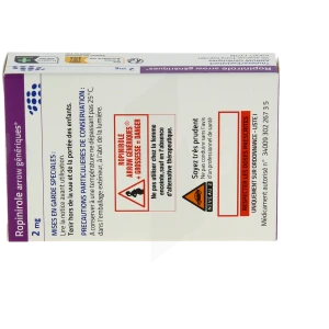 Ropinirole Arrow Generiques 2 Mg, Comprimé Pelliculé
