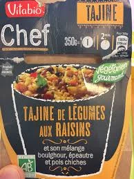 Vitabio Chef Plat Cuisiné Boulgour Tajine Cup/350g