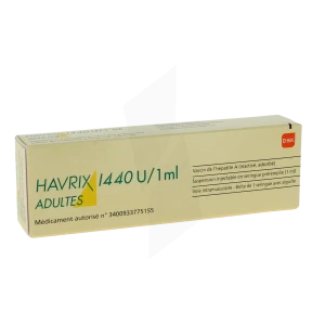 Havrix 1440 U/1 Ml Adultes, Suspension Injectable En Seringue Préremplie. Vaccin De L'hépatite A (inactivé, Adsorbé)