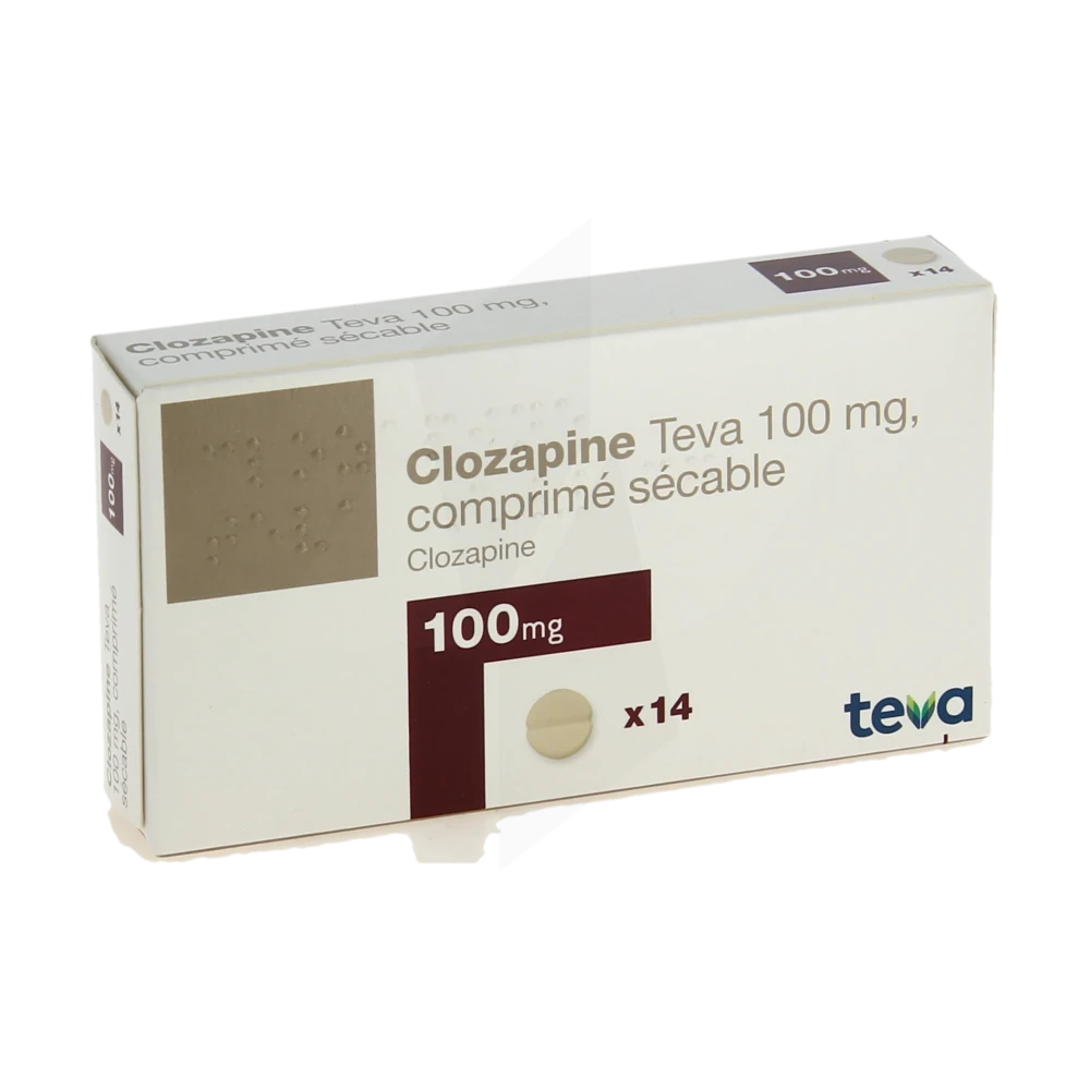 Clozapine Teva 100 Mg, Comprimé Sécable