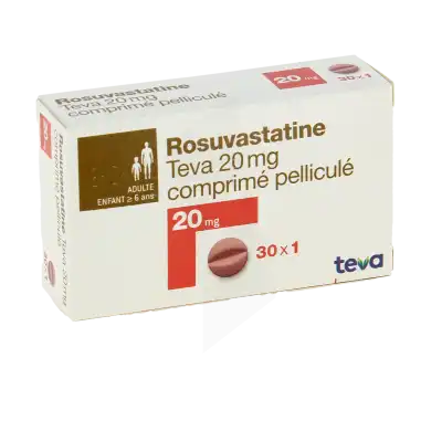 Rosuvastatine Teva 20 Mg, Comprimé Pelliculé à VILLERS-LE-LAC