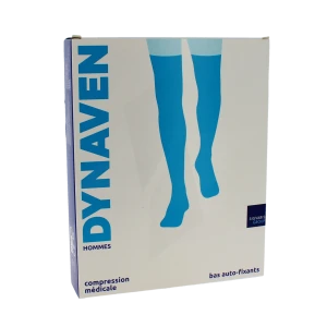 Sigvaris Dynaven Semi-opaque Fin Bas Auto-fixants Pied Ouvert Classe 2 Homme Noir Normal M