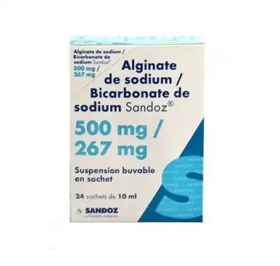 Alginate De Sodium/bicarbonate De Sodium Sandoz Conseil 500 Mg/267 Mg Menthe Sans Sucre, Suspension Buvable En Sachet édulcorée à La Saccharine Sodique à SAINT-PRYVÉ-SAINT-MESMIN