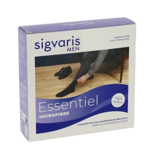 Sigvaris Essentiel Microfibre Chaussettes  Homme Classe 2 Noir Xx Large Long