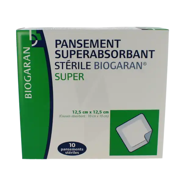 Biogaran Super Pans Superabsorbant Stérile 12,5x12,5cm B/10