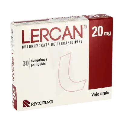 Lercan 20 Mg, Comprimé Pelliculé à Chelles