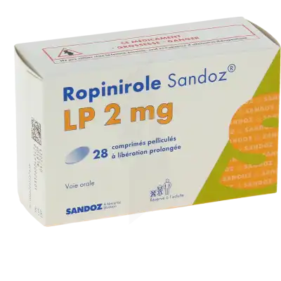 Ropinirole Sandoz Lp 2 Mg, Comprimé Pelliculé à Libération Prolongée à GRENOBLE