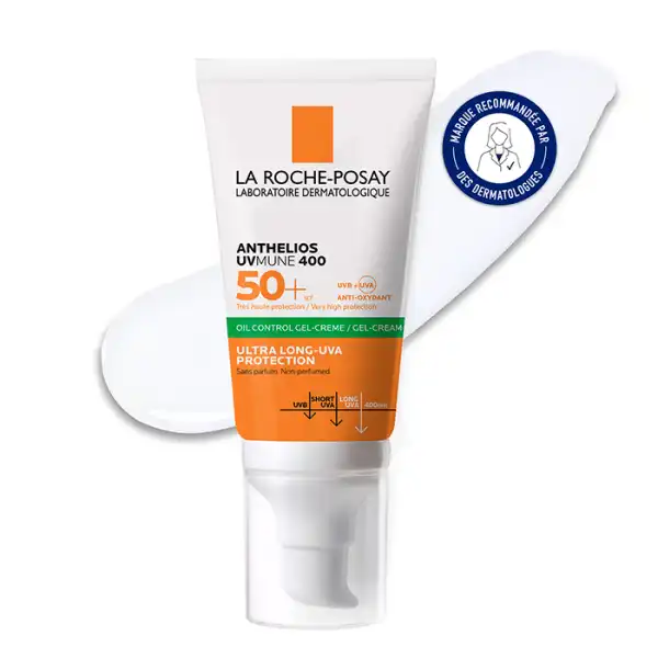 La Roche Posay Anthelios Uvmune 400 Oil Control Gel-crème Spf50+ Sans Parfum Flacon Pompe/50ml