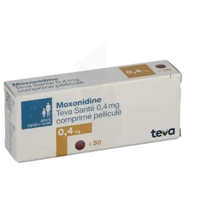 MOXONIDINE TEVA SANTE 0,4 mg, comprimé pelliculé