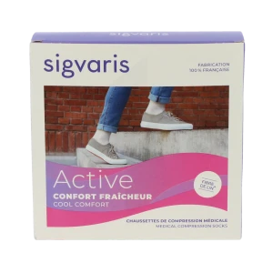 Sigvaris Active Confort FraÎcheur Chaussettes  Femme Classe 2 Écru X Large Normal