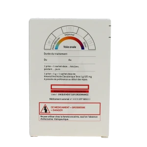 Amoxicilline/acide Clavulanique Teva 1 G/ 125 Mg Adultes, Poudre Pour Suspension Buvable En Sachet-dose (rapport Amoxicilline/acide Clavulanique : 8/1)