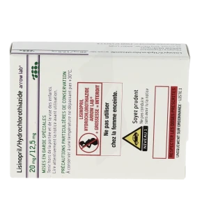 Lisinopril/hydrochlorothiazide Arrow Lab 20 Mg/12,5 Mg, Comprimé Sécable