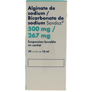 Alginate De Sodium/bicarbonate De Sodium Sandoz 500 Mg/267 Mg, Suspension Buvable En Sachet