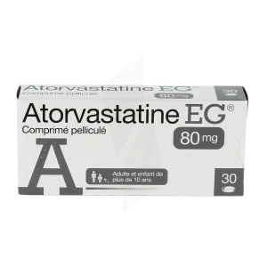 Atorvastatine Eg Labo 80 Mg, Comprimé Pelliculé