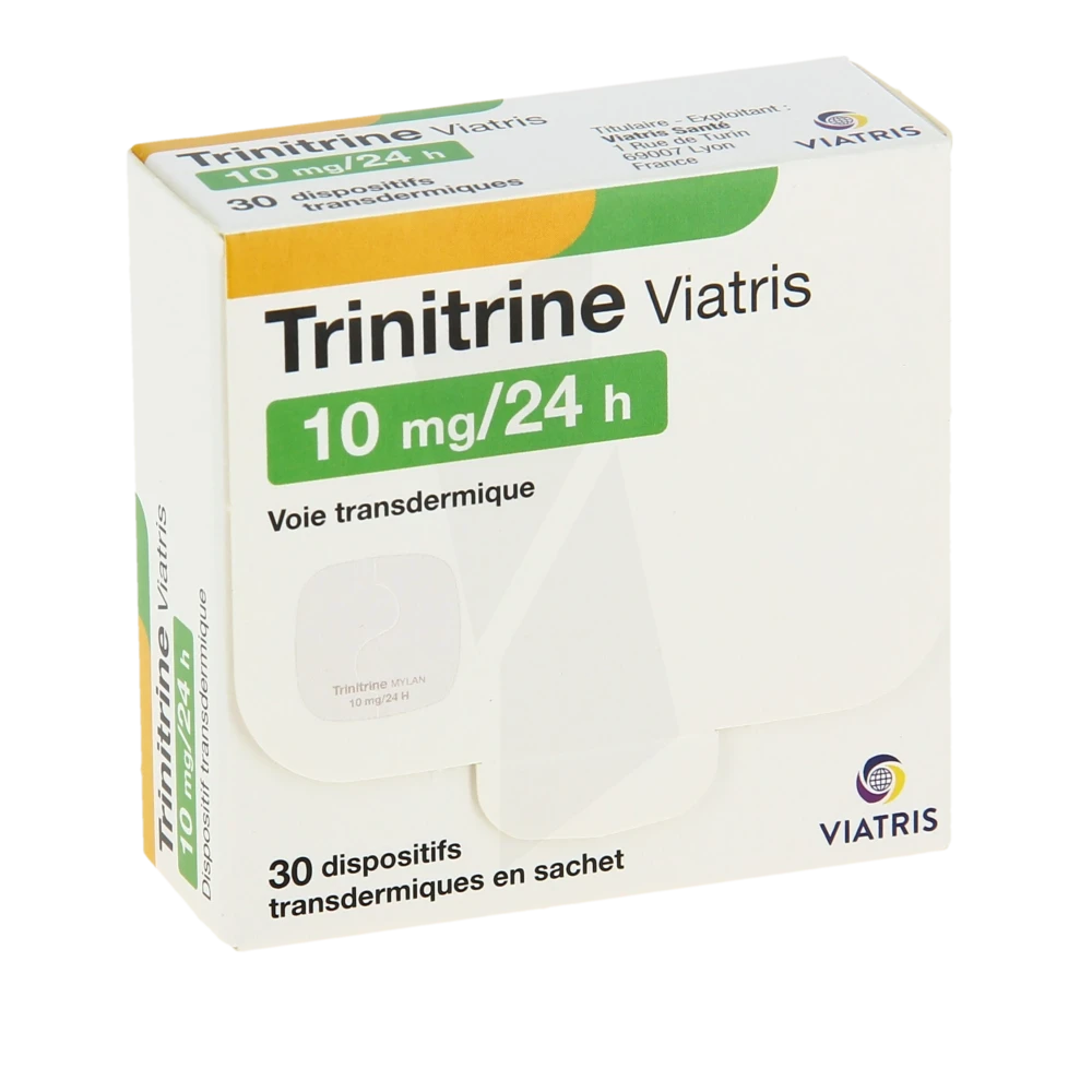 Trinitrine Viatris 10 Mg/24 Heures, Dispositif Transdermique