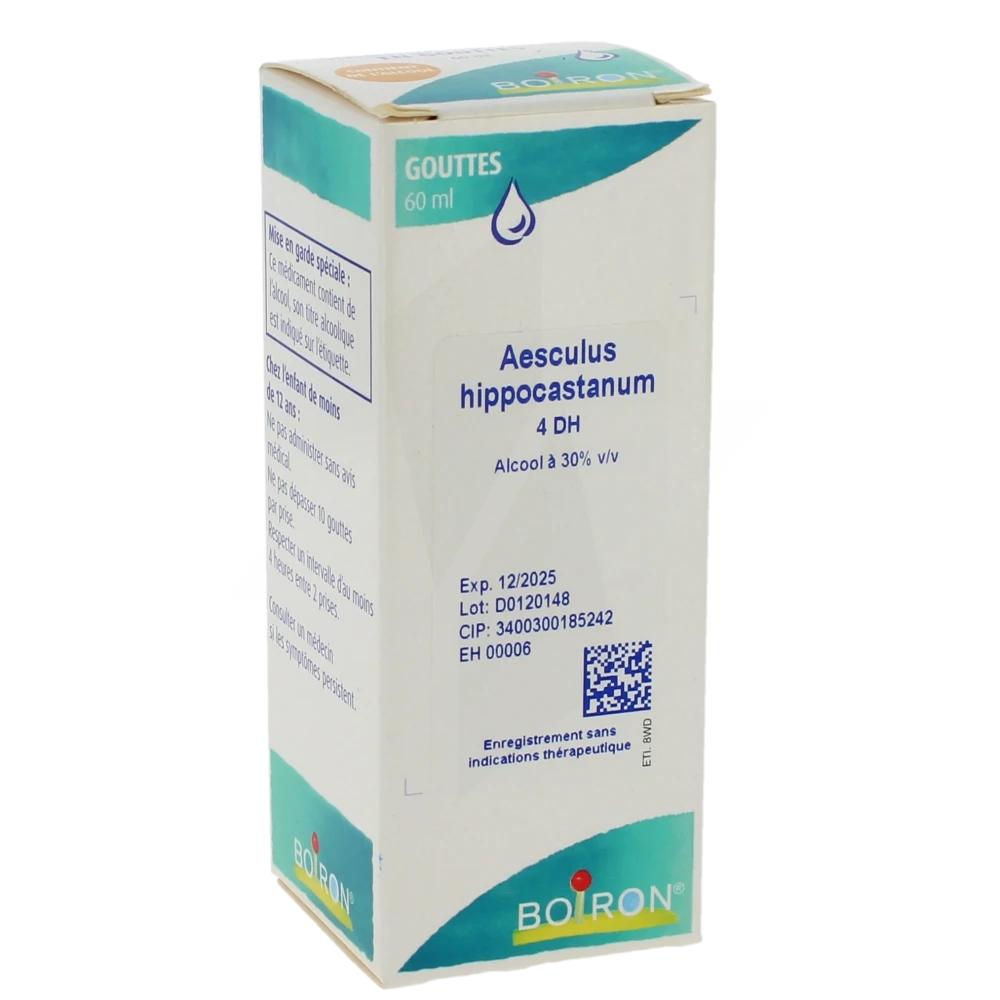 Boiron Aesculus Hippocastanum 4dh Solution Buvable En Gouttes Flacon De 60 Ml