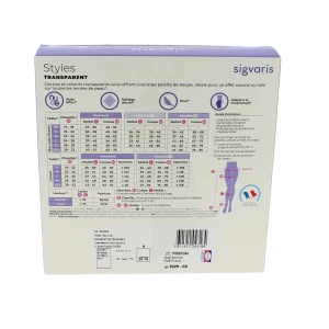 Sigvaris Styles Divin Eclat Transparent Bas Auto-fixants Classe 2 Femme Beige 120 Normal Xl