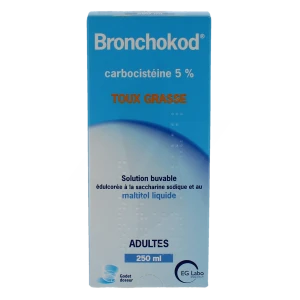Bronchokod Adultes 5 Pour Cent, Solution Buvable édulcorée à La Saccharine Sodique Et Au Maltitol Liquide