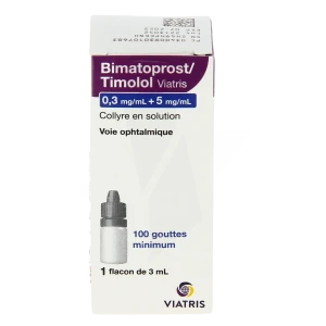 Bimatoprost/timolol Viatris 0,3 Mg/ml + 5 Mg/ml, Collyre En Solution