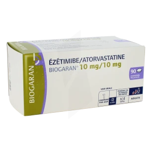 Ezetimibe/atorvastatine Biogaran 10 Mg/10 Mg Cpr Pell Plq/90