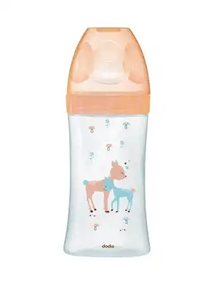 Dodie Sensation+ Biberon Verre Tétine Plate 3 Vitesses Débit 2 Beige Biche 270ml à Bordeaux