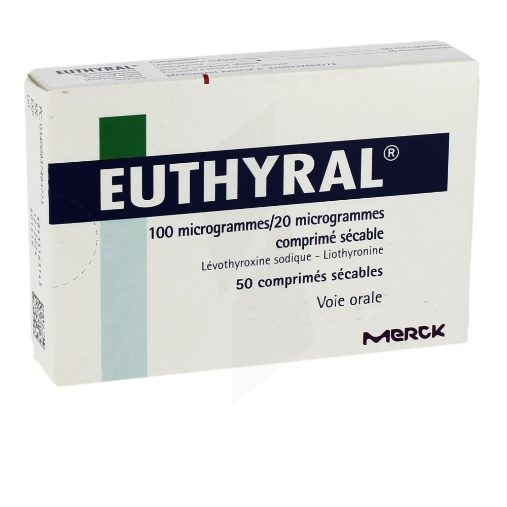 Euthyral 100 Microgrammes/20 Microgrammes, Comprimé Sécable