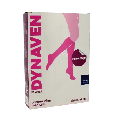 Sigvaris Dynaven Semi-opaque Chaussette Classe 2 Femme Noir Long M+ à RUMILLY