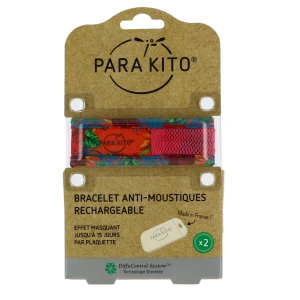 Parakito Jungle-tropical Bracelet Répulsif Anti-moustique Summer Time B/2