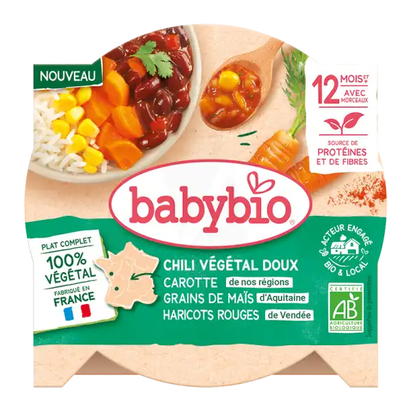 Babybio Alimentation Infantile Chili Végétal Doux Assiette/230g