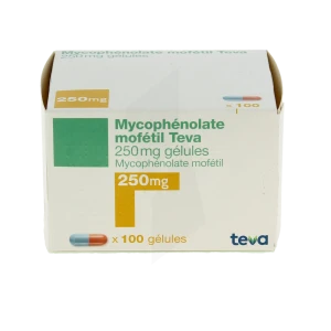 Mycophenolate Mofetil Teva 250 Mg, Gélule