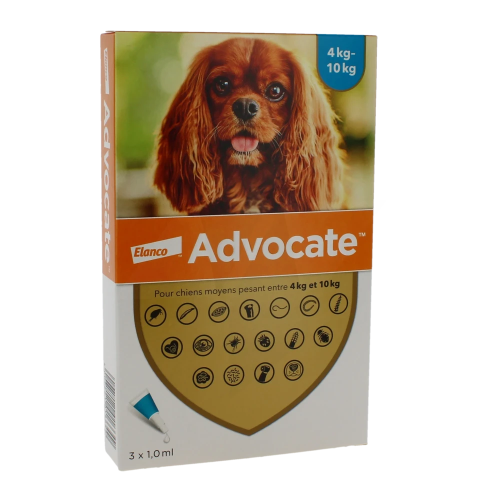 Advocate 100 Mg + 25 Mg Solution Pour Spot-on Pour Chiens Moyens, Solution Pour Spot-on