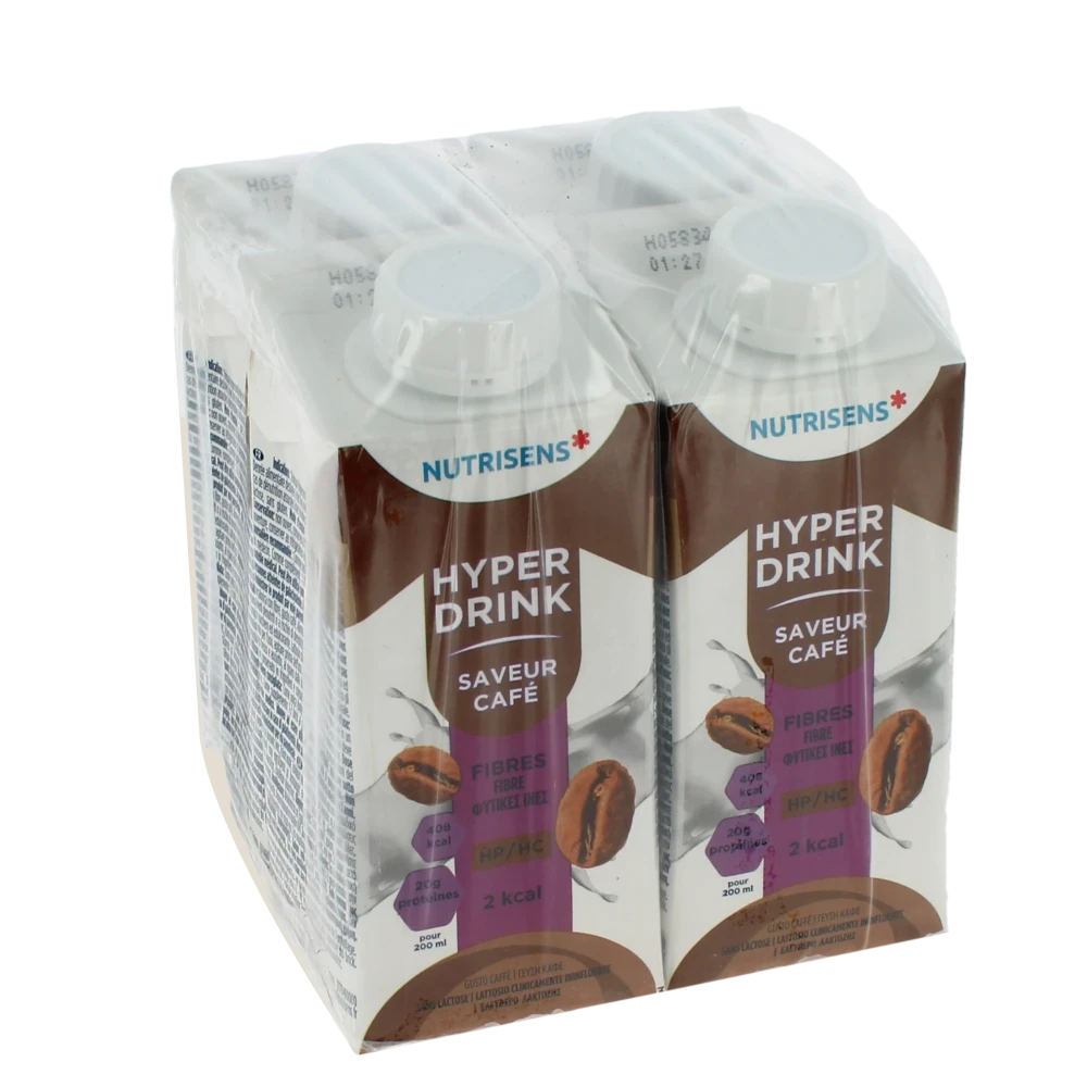 Nutrisens Hyperdrink 2kcal Fibres Nutriment Café 4 Briques/200ml