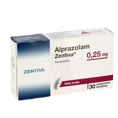 Alprazolam Zentiva 0,25 Mg, Comprimé Sécable à VIC-LE-COMTE