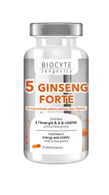 Biocyte 5 Ginseng Forte Gélules B/40 à LA CRAU