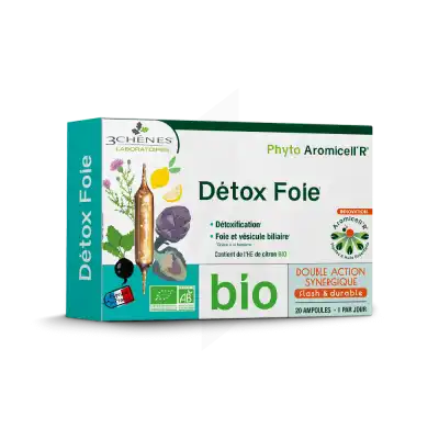 Phyto Aromicell'r Détox Foie Solution Buvable Bio 20 Ampoules /10ml à Les Andelys