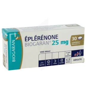 Eplerenone Biogaran 25 Mg, Comprimé Pelliculé