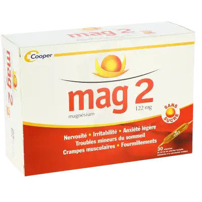 Mag 2 Sans Sucre 122 Mg, Solution Buvable En Ampoule édulcoré à La Saccharine Sodique à Auterive