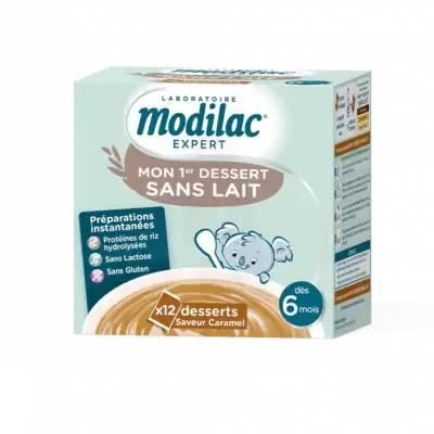 Modilac Expert Mon 1er Dessert Sans Lait Préparation Instantanée Caramel 12 Sachets/18,6g à Fargues-  Saint Hilaire