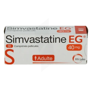 Simvastatine Eg 40 Mg, Comprimé Pelliculé