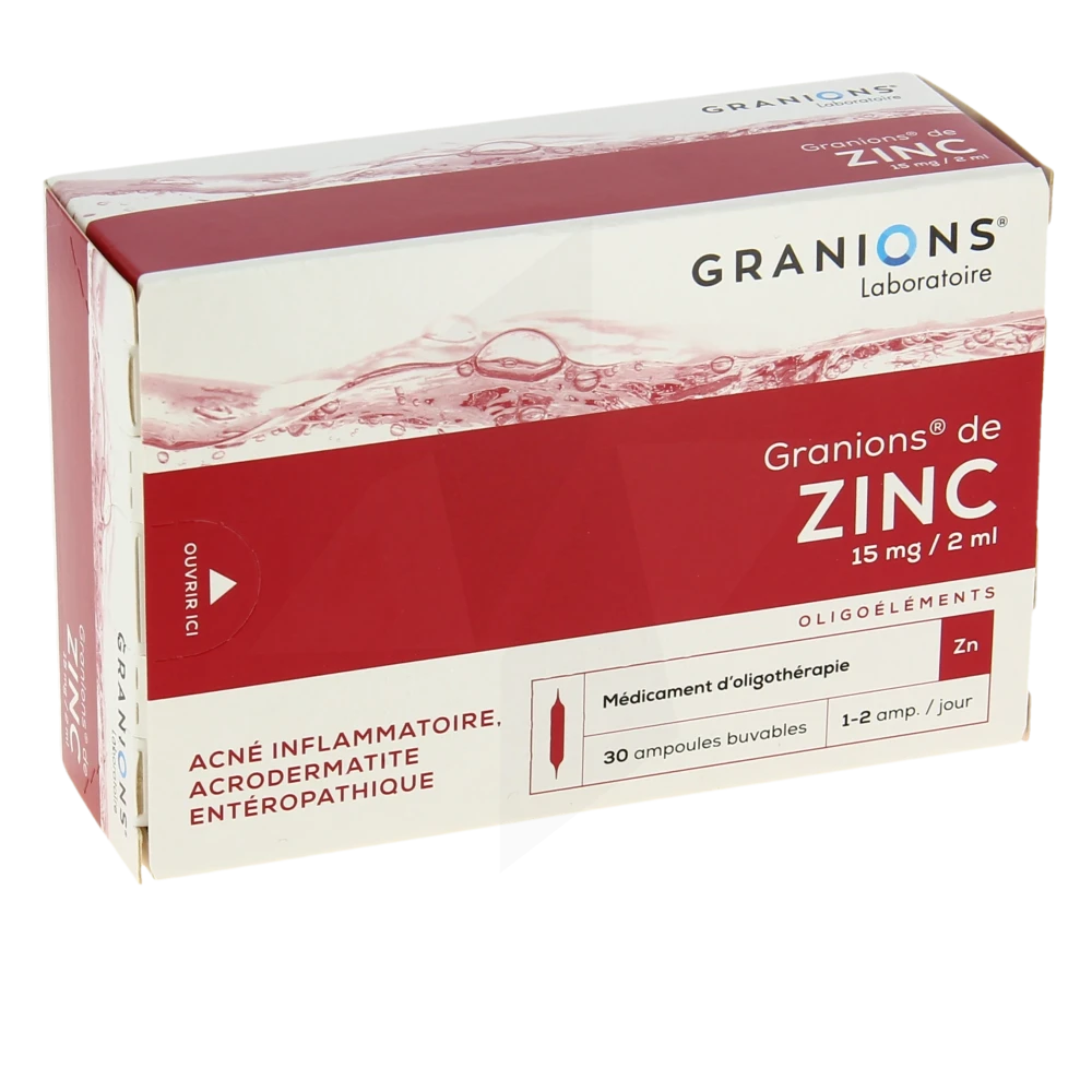 Granions De Zinc 15 Mg/2 Ml Solution Buvable 30 Ampoules/2ml