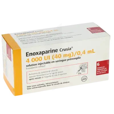 ENOXAPARINE CRUSIA 4 000 UI (40 mg)/0,4 mL, solution injectable en seringue préremplie